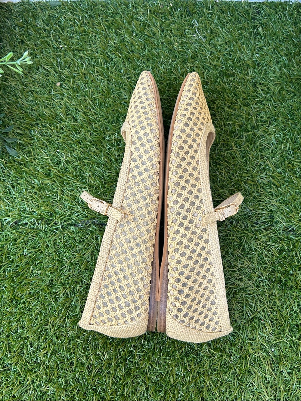 DOLCE VITA Reyes Woven Mary Jane Flats in Tan Light Natural woven raffia Sz 7 - Picture 12 of 16